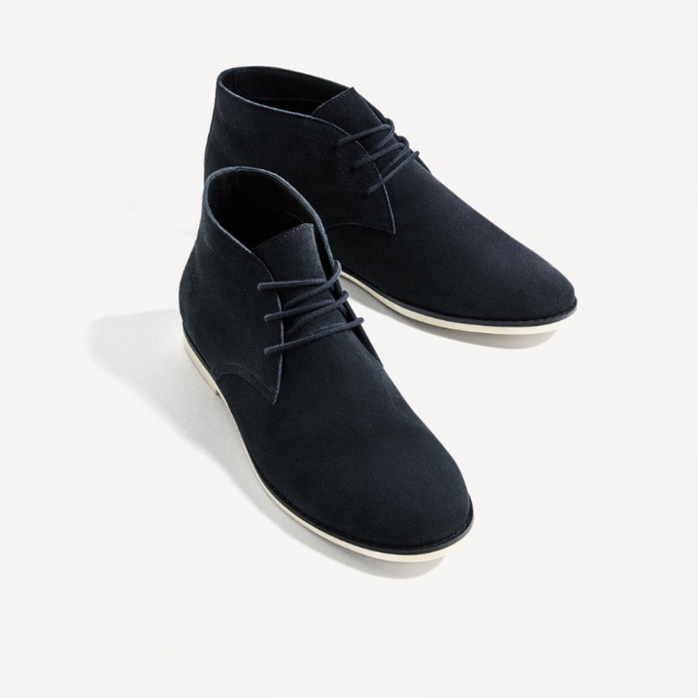 Zara Men Suede Leather Boots size 8